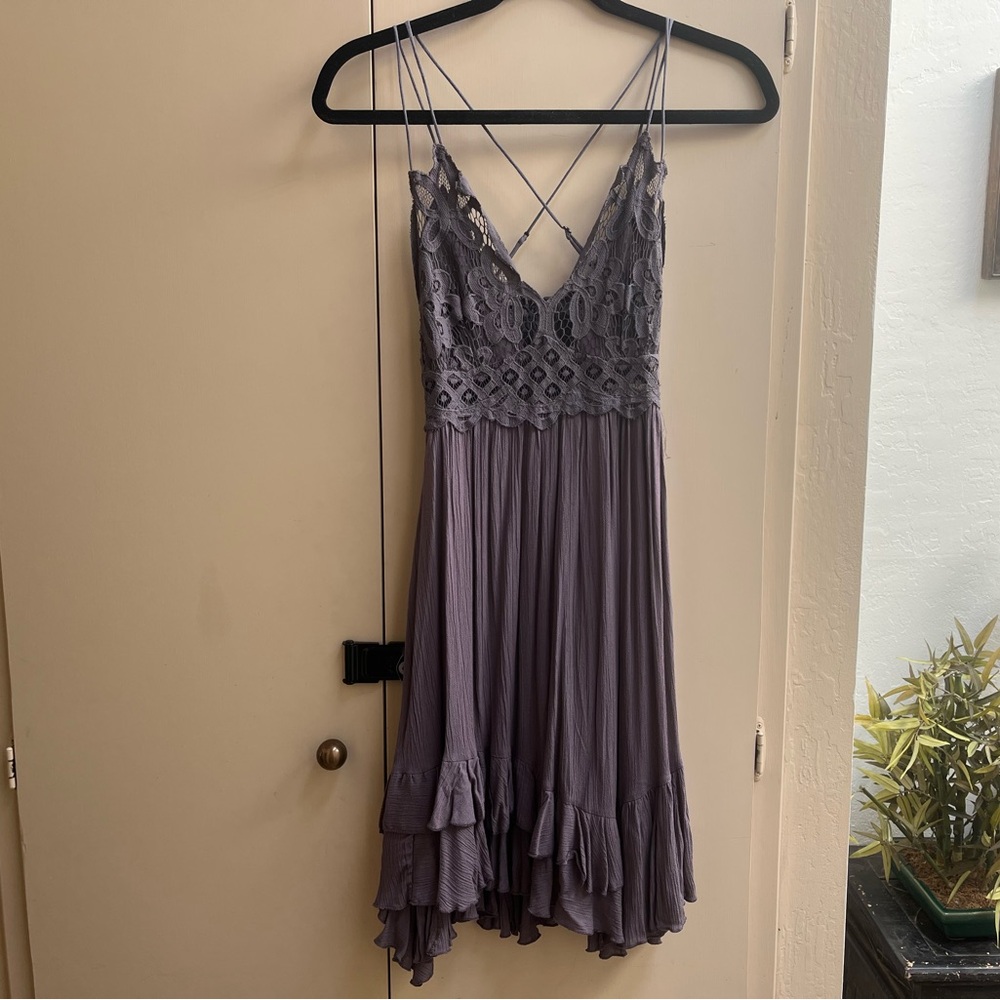 NWT Free People “Adella” Dress, Charcoal